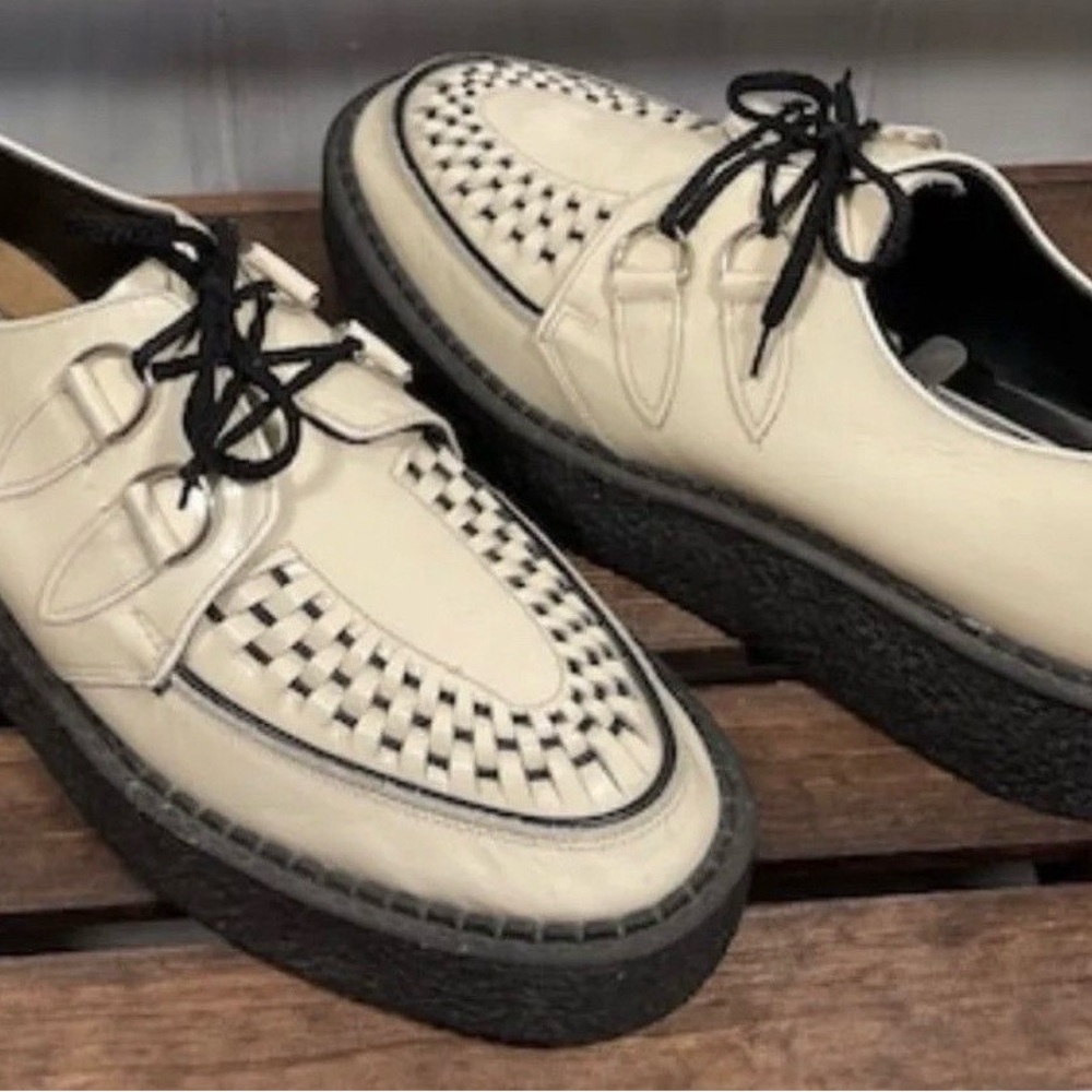 Vtg HANDMADE KICKASS FOOTGEAR Punk Grunge Goth Patent Leather CREEPERS 9.5/10